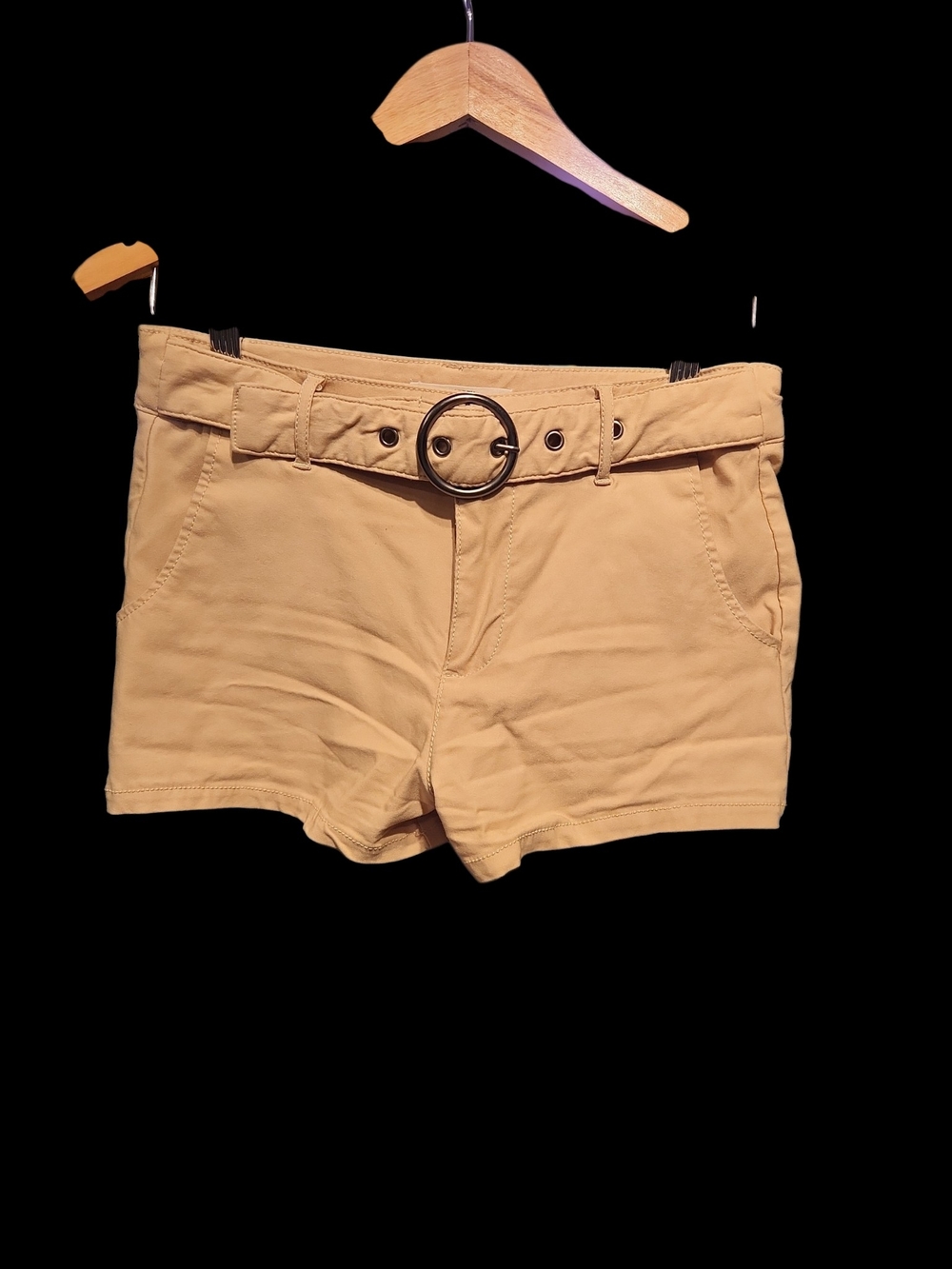 Tan Belted Women's Shorts